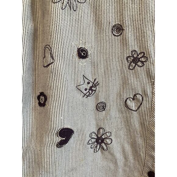 Vintage 80s Collared Purple Cat Theme Button Up Petite XL READ - Picture 5 of 7